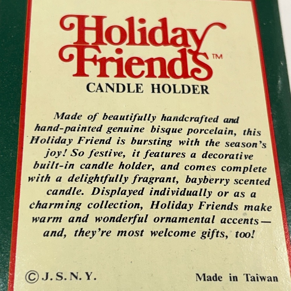 ✨Sold✨Vintage Holiday Friends Bisque Porcelain Candle Holders Set Of Two - Picture 5 of 16